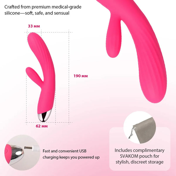 SVAKOM Angel vibrator met warming - Roze - SVAKOM - SKU: 5957640000