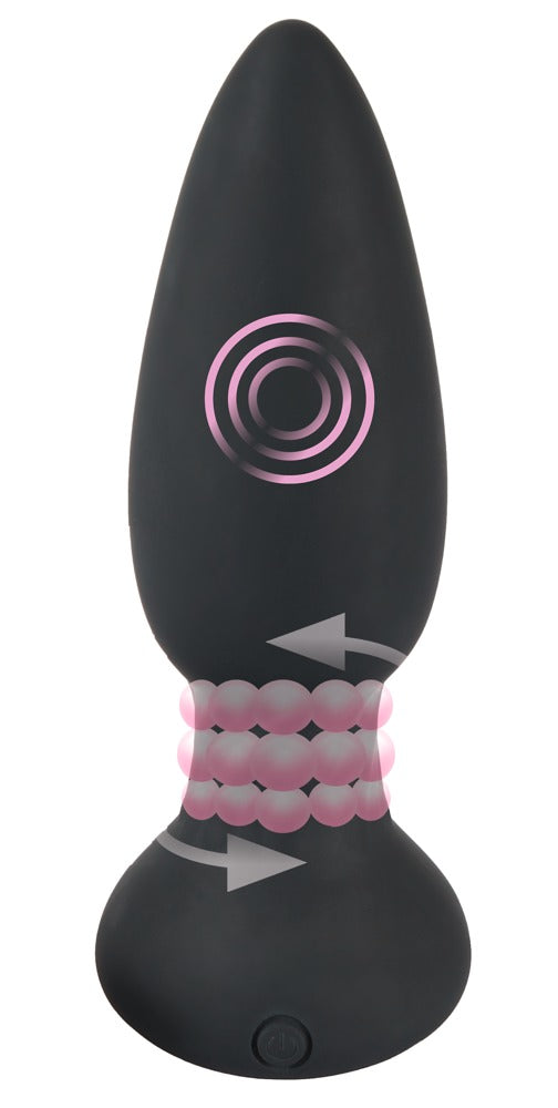 Black Velvets roterende plug met remote - Zwart - Black Velvets - SKU: 5964260000