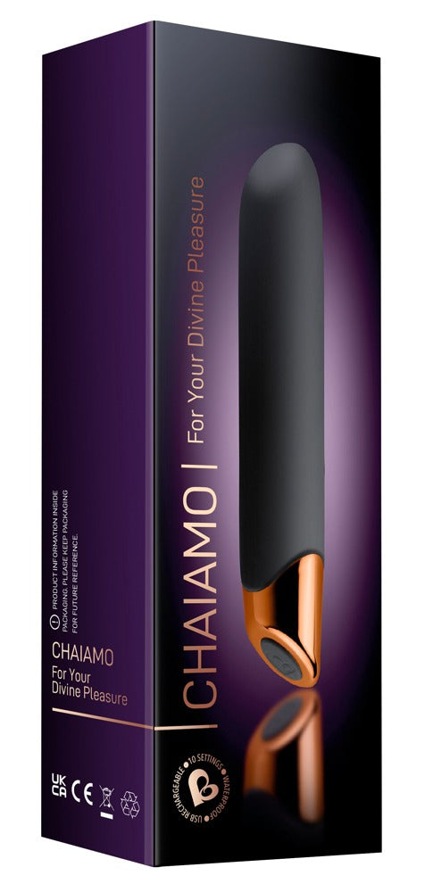 Rocks Off Chaiamo afgeplatte vibrator - Zwart - Rocks Off - SKU: 5967360000