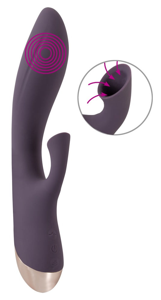 JAVIDA zuigende vibrator met clitoriszuignap - Paars - JAVIDA - SKU: 5970740000