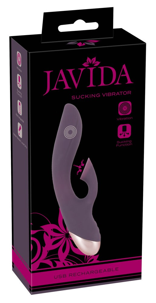 JAVIDA zuigende vibrator met clitoriszuignap - Paars - JAVIDA - SKU: 5970740000