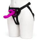 happyrabbit Trillende strap-on met konijnenoren - Paars