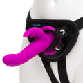 happyrabbit Trillende strap-on met konijnenoren - Paars