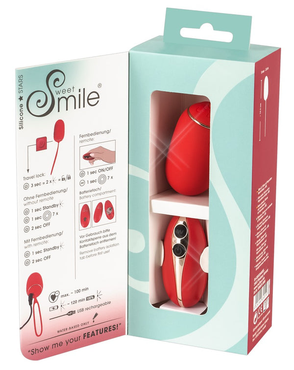 Sweet Smile afstandsbediening vibro-bal - Rood - Sweet Smile - SKU: 5985340000