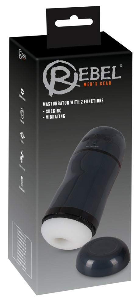 Rebel masturbator met zuigfunctie - Zwart - Rebel - SKU: 5986400000