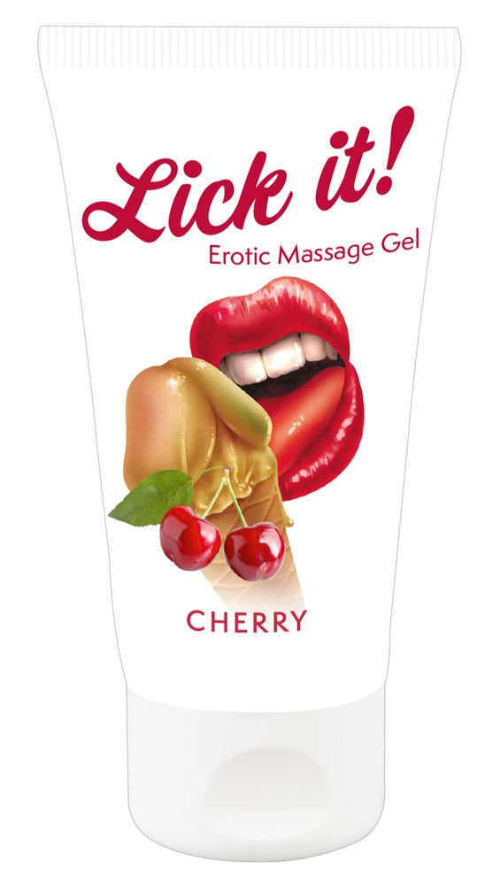 Lick it! massagegel met kersensmaak - Lick it! - SKU: 6257520000