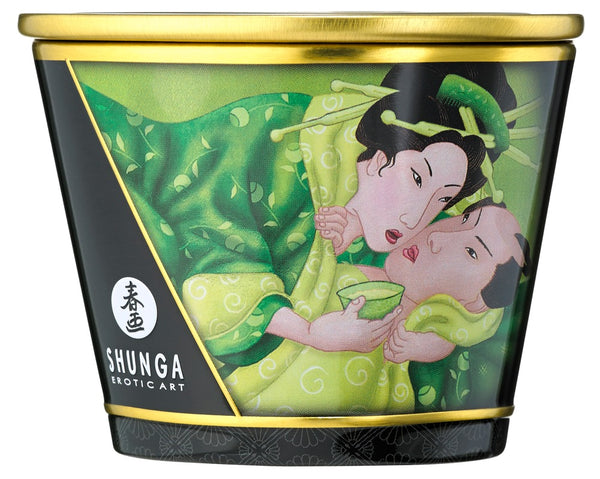 Shunga luxe massagekaars met subtiele geur - Groen