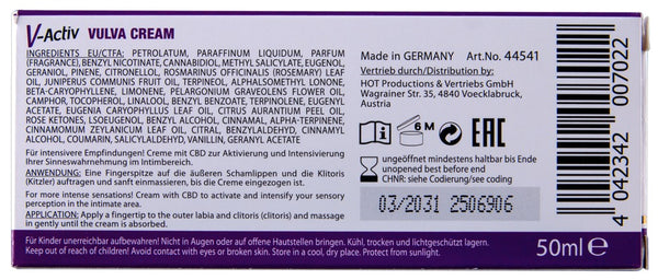 HOT Vulva crème met CBD - Sensatieverhogend - HOT - SKU: 6313020000