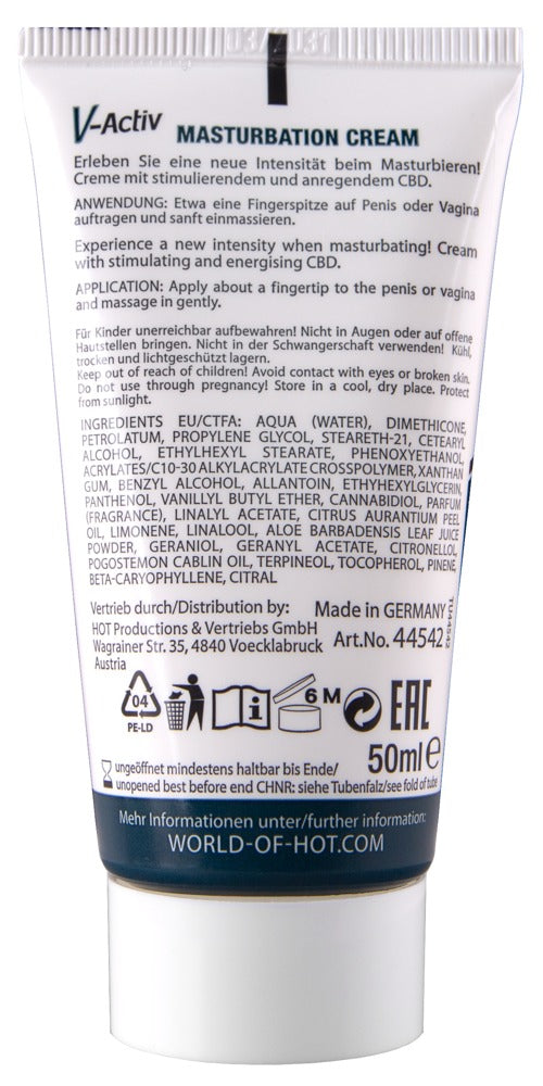 HOT Masturbatiecrème met CBD - Transparant - HOT - SKU: 6313100000