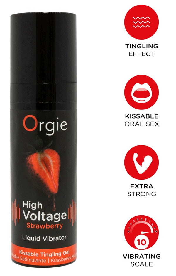 Orgie High Voltage Strawberry vibrator - Transparant - Orgie - SKU: 6315310000