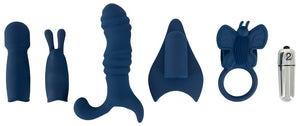 Magic Shiver bullet set met 5 bijlagen - Blauw