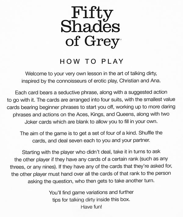 Fifty Shades of Grey dirty talk inspiratiekaarten - Wit - Fifty Shades of Grey - SKU: 7012200000