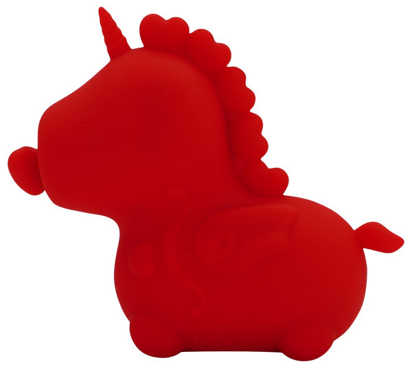 Unihorn Vibrator eenhoornvormig met draaiende harttong - Rood - Unihorn - SKU: 7014320000