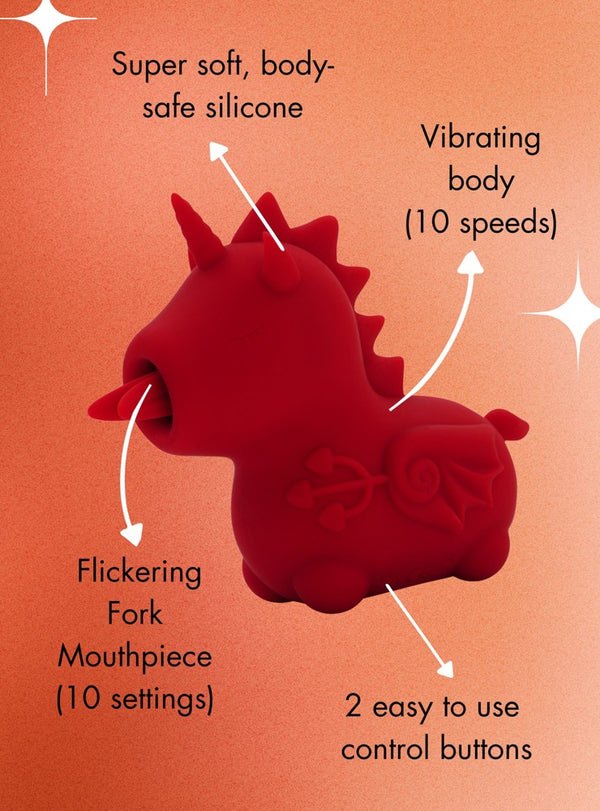 Unihorn Trilkussen met dubbele tong - Rood - Unihorn - SKU: 7014400000
