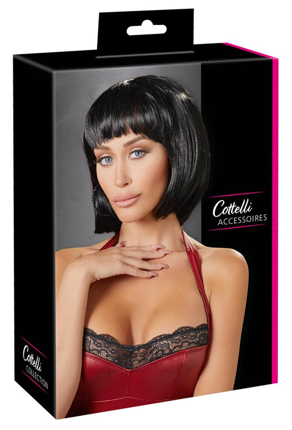 Cottelli ACCESSOIRES bobbelpruik met franje - Zwart - Cottelli ACCESSOIRES - SKU: 7721270000