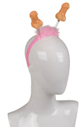 Hoofdband met 2 wiebelende penissen - Roze
