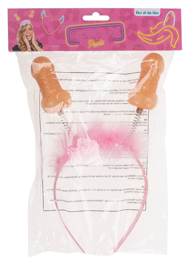 Penis Hoofdband met 2 wiebelende penissen - Roze - IntimateRed - SKU: 7818940000