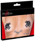 Bad Kitty Tepelplakkers X-vormig met studs - Zwart