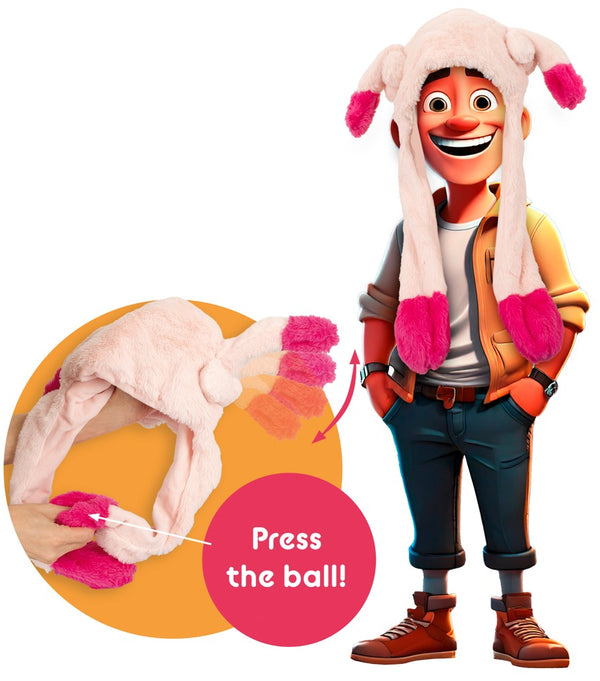 Penis hoed met 2 beweegbare penissen - Huidskleur - IntimateRed - SKU: 7820920000