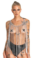 Bad Kitty Chainmail rok - Zilver