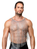 Bad Kitty Chainmail kraag/rok met karabijnhaak - Zilver