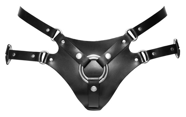 ZADO verstelbaar leer strap-on harnas - Zwart - ZADO - SKU: 20010121111