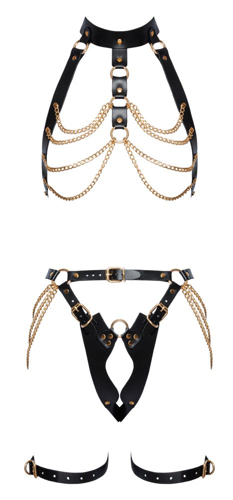 ZADO harnas set met halterneck - Zwart - ZADO - SKU: 20011281111