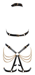 ZADO harnas set met halterneck - Zwart