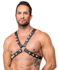 ZADO borstharnas met studs - Zwart