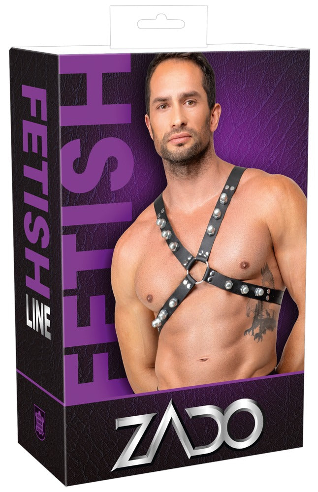 ZADO borstharnas met studs - Zwart