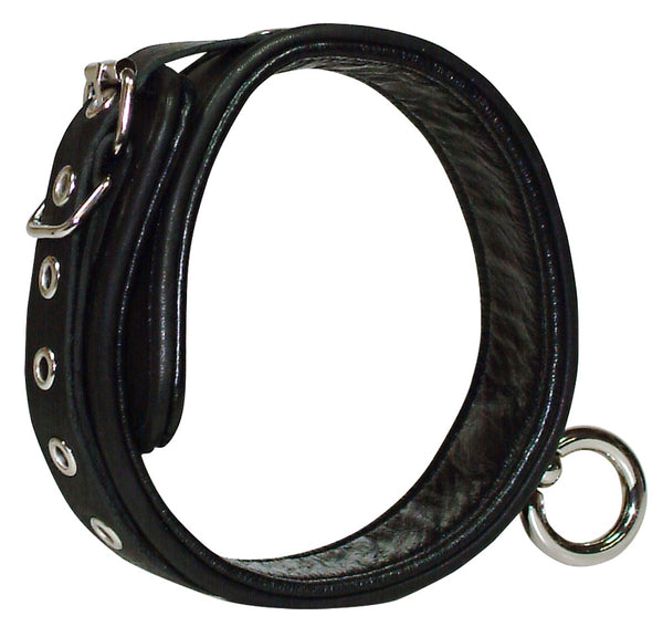 ZADO leren halsband met ring - Zwart - ZADO - SKU: 20300711101
