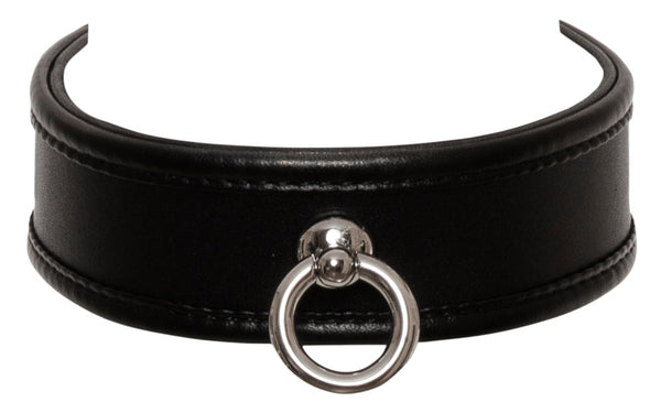 ZADO leren halsband met ring - Zwart - ZADO - SKU: 20300711101