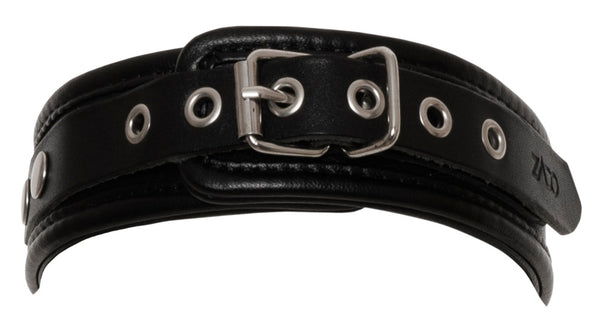 ZADO leren halsband met ring - Zwart - ZADO - SKU: 20300711101