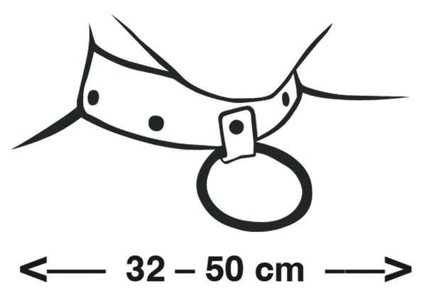 ZADO leren halsband met ring - Zwart - ZADO - SKU: 20300711101