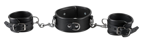 ZADO leren bondage set met karabijnhaak - Zwart - ZADO - SKU: 20304111001