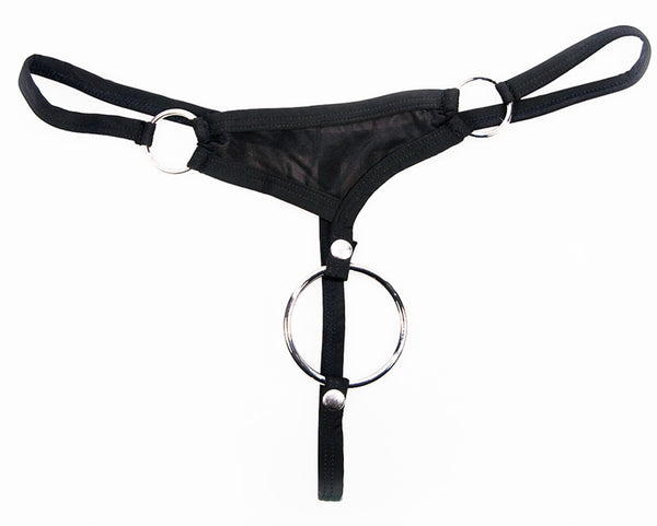 Svenjoyment string met afneembare penisring - Zwart - Svenjoyment - SKU: 21102021701