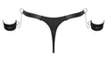 Svenjoyment Thong met handboeien en studs - Zwart