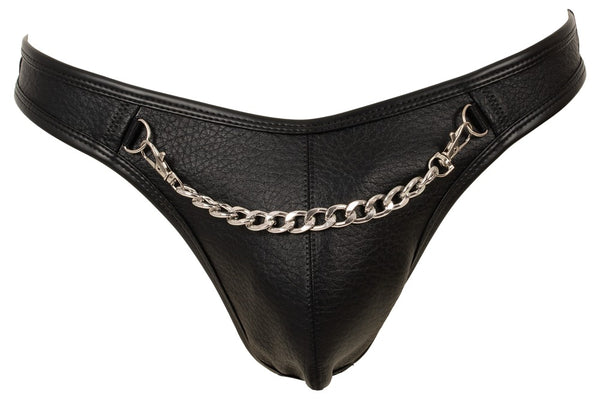 Svenjoyment thong met zilverkleurige ringen - Zwart - Svenjoyment - SKU: 21118101701