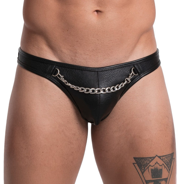 Svenjoyment thong met zilverkleurige ringen - Zwart - Svenjoyment - SKU: 21118101701