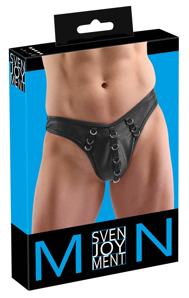 Svenjoyment onthullende string met ringen - Zwart