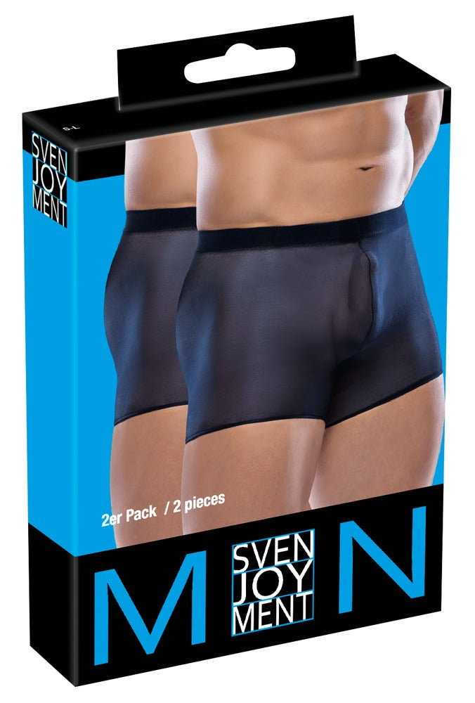 Svenjoyment Boxer 2-pack transparant rekbaar - Blauw