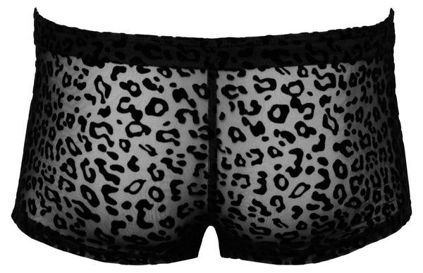 Noir transparante boxer met luipaardprint - Zwart - Noir - SKU: 21332531741