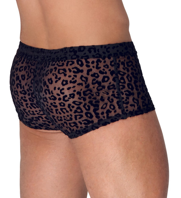 Noir transparante boxer met luipaardprint - Zwart - Noir - SKU: 21332531741
