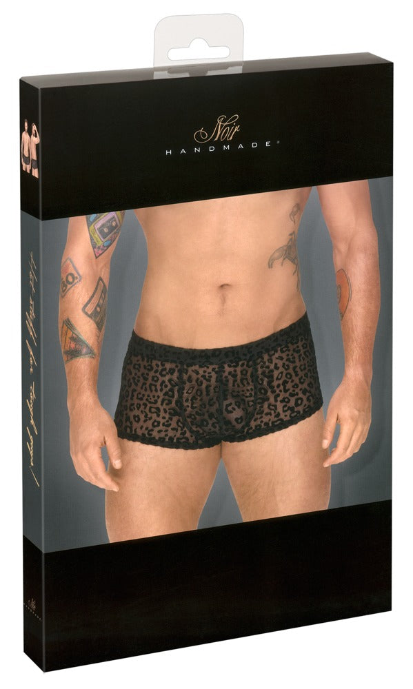 Noir transparante boxer met luipaardprint - Zwart - Noir - SKU: 21332531741