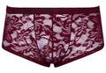 Svenjoyment Boxer transparant met bloemenkant - Rood