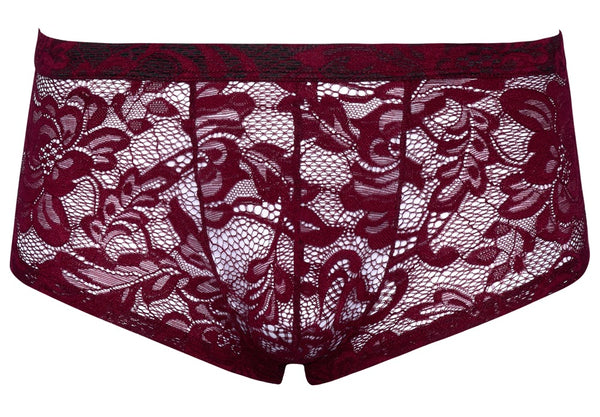 Svenjoyment transparante boxer met bloemenkant - Rood