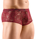 Svenjoyment Boxer transparant met bloemenkant - Rood