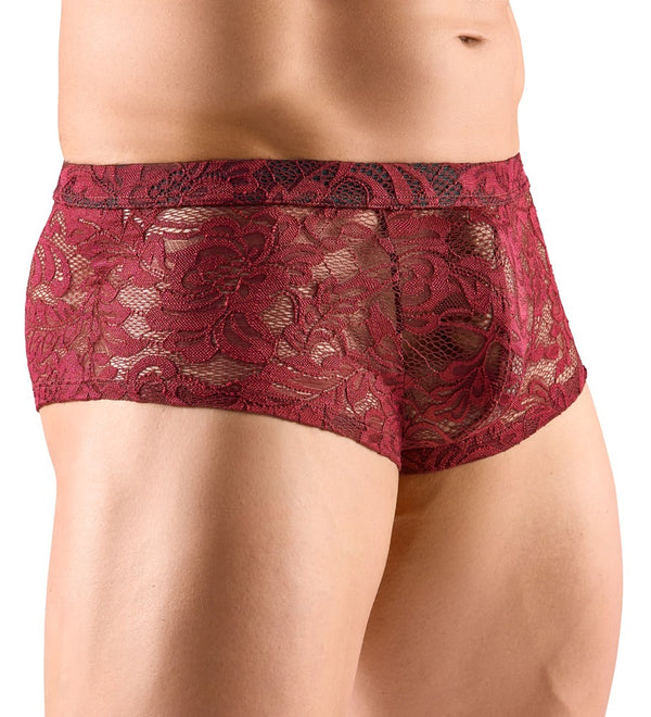 Svenjoyment transparante boxer met bloemenkant - Rood