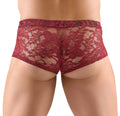 Svenjoyment Boxer transparant met bloemenkant - Rood