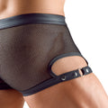 Svenjoyment Boxer met drukknopen en jarretels - Zwart